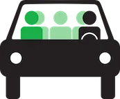 graphic of multiple people in a car