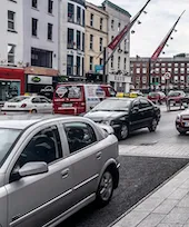 Vehicles driving on Cork city road